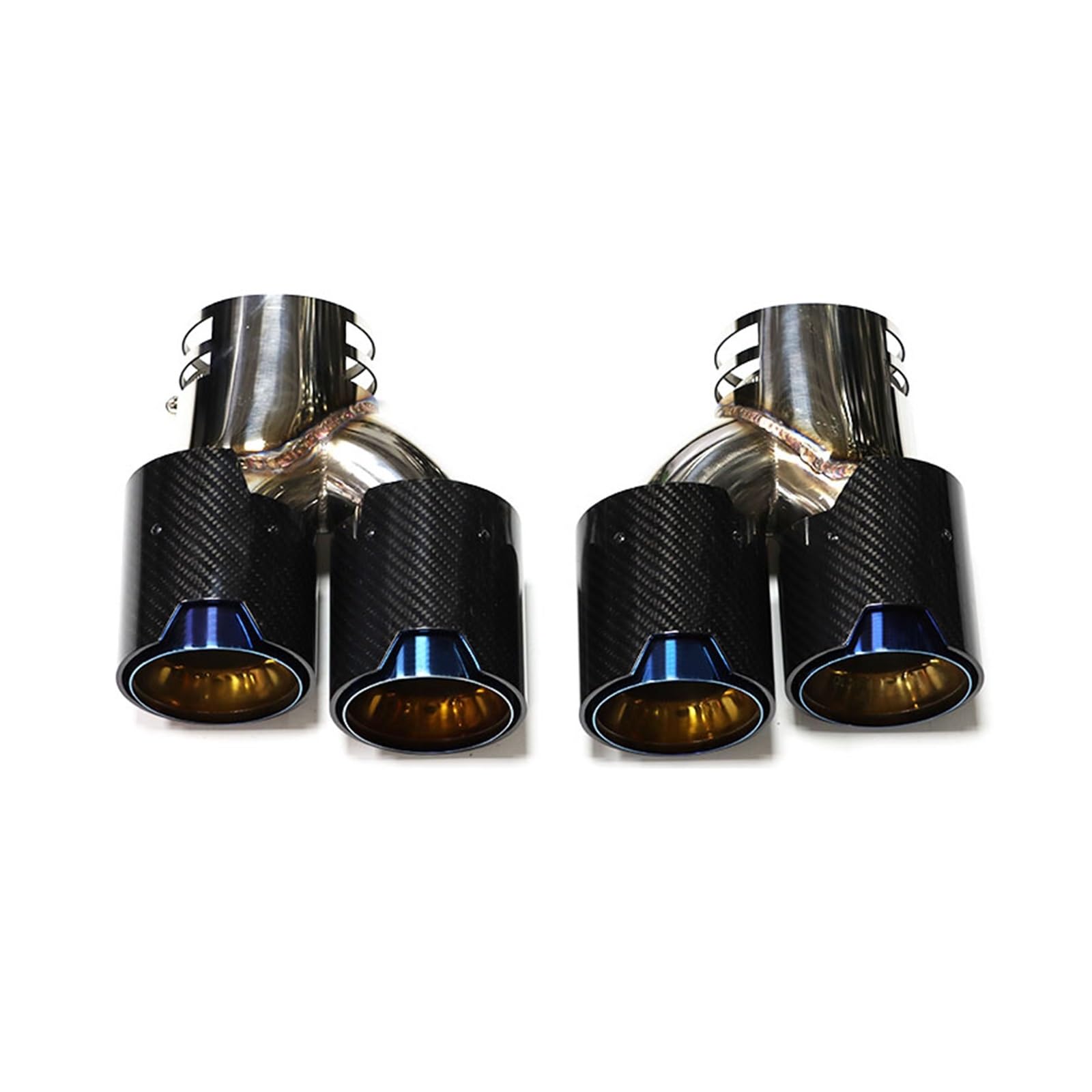 Auspuffblende Für G42 M240i 2020 2021 2022 2023 Clamp Dual Schalldämpfer Spitze Endrohr Düse Auto Quad Auspuff Spitze Endrohr(C F D) von CQRBNE