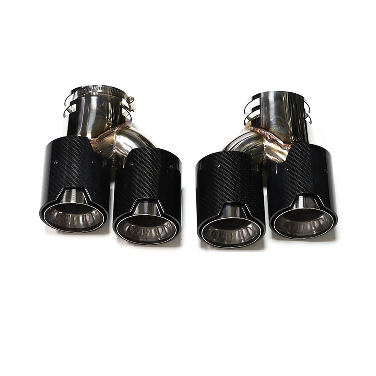 Auspuffblende Für G42 M240i 2020 2021 2022 2023 Clamp Dual Schalldämpfer Spitze Endrohr Düse Auto Quad Auspuff Spitze Endrohr(C F E) von CQRBNE