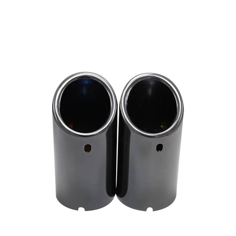 Auspuffblende Für Jetta MK6 1.4T 2012-2015 2-teiliges 2,8-Zoll-Einlass-Auto-Auto-Auspuff-Schalldämpfer-Tipp-Rohrverkleidung Hinten Schwanz Throat Endrohr(2piece Black) von CQRBNE