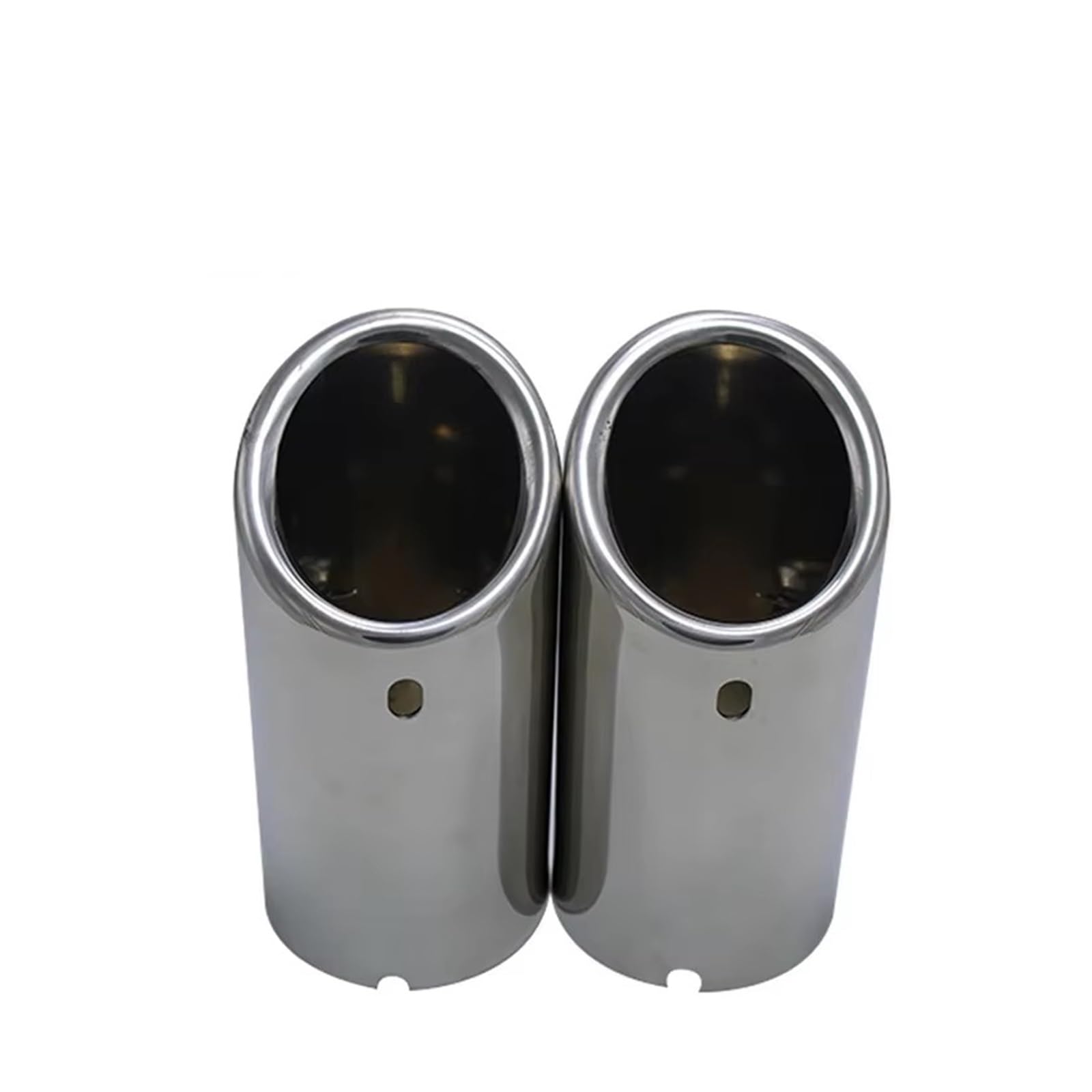Auspuffblende Für Jetta MK6 1.4T 2012-2015 2-teiliges 2,8-Zoll-Einlass-Auto-Auto-Auspuff-Schalldämpfer-Tipp-Rohrverkleidung Hinten Schwanz Throat Endrohr(2piece Silver) von CQRBNE