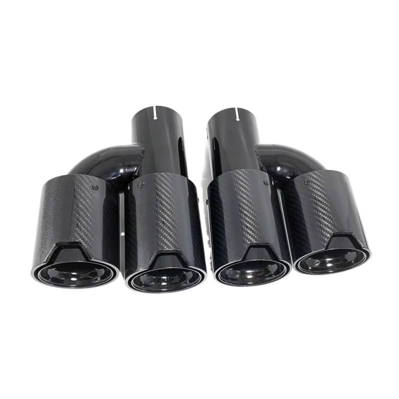 Auspuffblende Für M2 M3 M4 M5 Universal 1 Paar H Doppelt Glänzend Schwarz Dual Auspuff Tipps Rohr Schalldämpfer Carbon Faser Endrohr Endrohr(ID 48MM-OD 93MM) von CQRBNE
