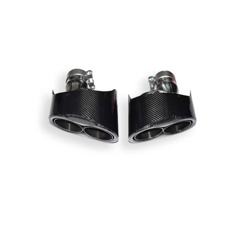 Auspuffblende Für RS4 RS5 RS6 RS7 Endrohr Tipe Throat 1 Paar Edelstahl Carbon Fiber Auspuff Schalldämpfer Rohr Endrohr(Dark Grey) von CQRBNE
