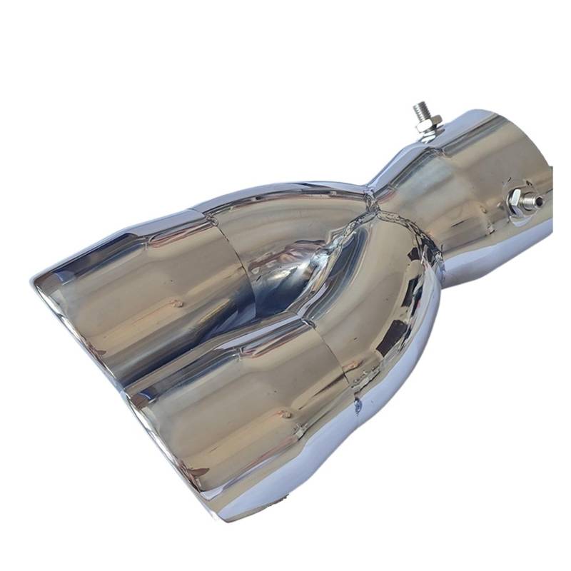 Auspuffblende Für VW Für Toyota Düse Für Schalldämpfer Dual Outlet Auspuff Spitze Silber Auspuff Schalldämpfer Tails Edelstahl Auto Endrohr(Straight) von CQRBNE