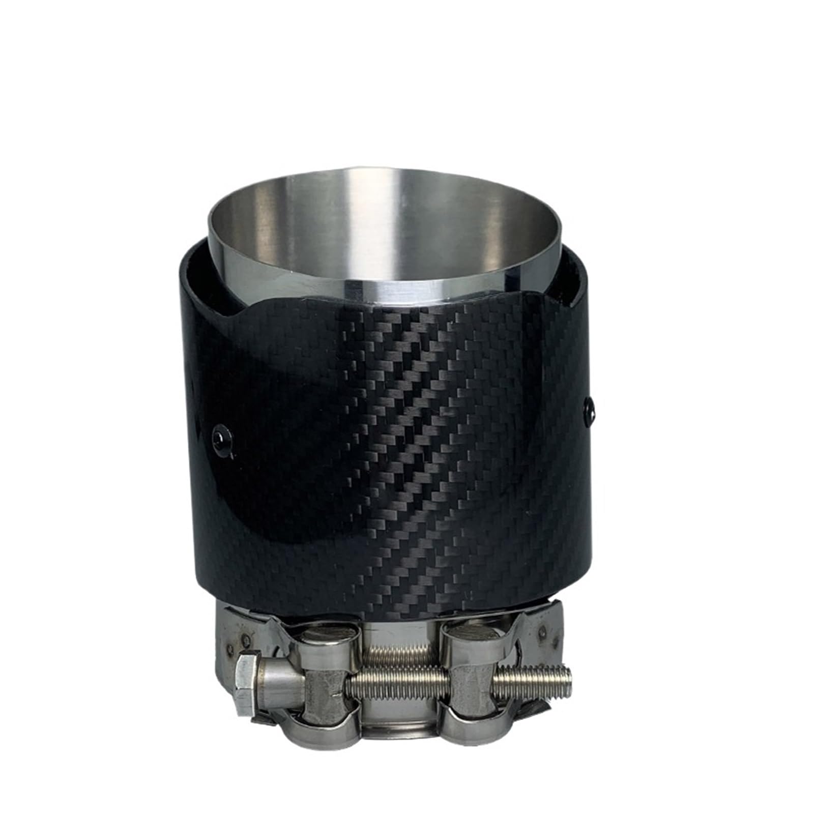 Auspuffblende Für X5 F15 E70 X6 F16 Auspuffblende Schalldämpfer Rohr Matt Carbon Fiber 86mm Einlass 1 Stück Endrohr(Matte silver) von CQRBNE