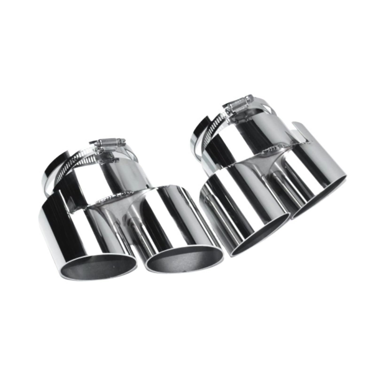 Auspuffblende Für X5 X6 Bilaterales Quad-Endrohr G05 G06 Auspuffrohr Eins Bis Zwei Edelstahl Schwarz Schalldämpferspitze Düse Endrohr(Silber) von CQRBNE