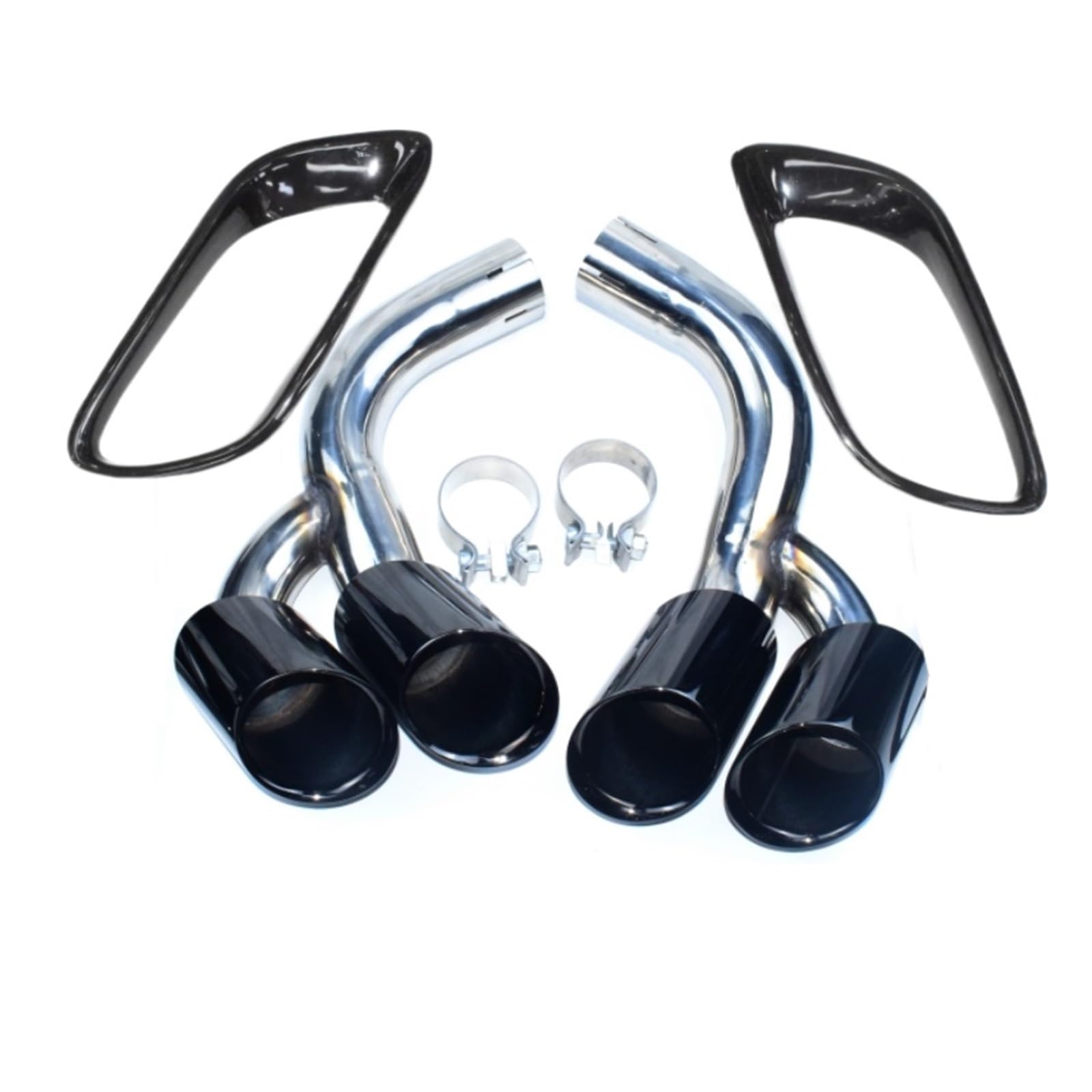 Auspuffblende Für X6 E71 08-13 Auspuffrohr Modifikation Quad Endrohr Spitze Schalldämpfer Quadratische Öffnung Schwarze Auspuffhaube Endrohr(B) von CQRBNE