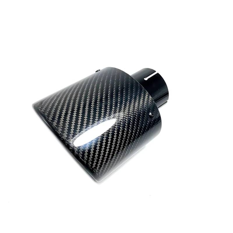 Auspuffblende Ovale, Abgeschrägte Carbon-Schwarz-Auspuffspitzen Glänzende Schalldämpfer-Auspuffspitze Für Universelle Carbon-Schalldämpferrohre Endrohr(ID 57mm-OD 105mm) von CQRBNE