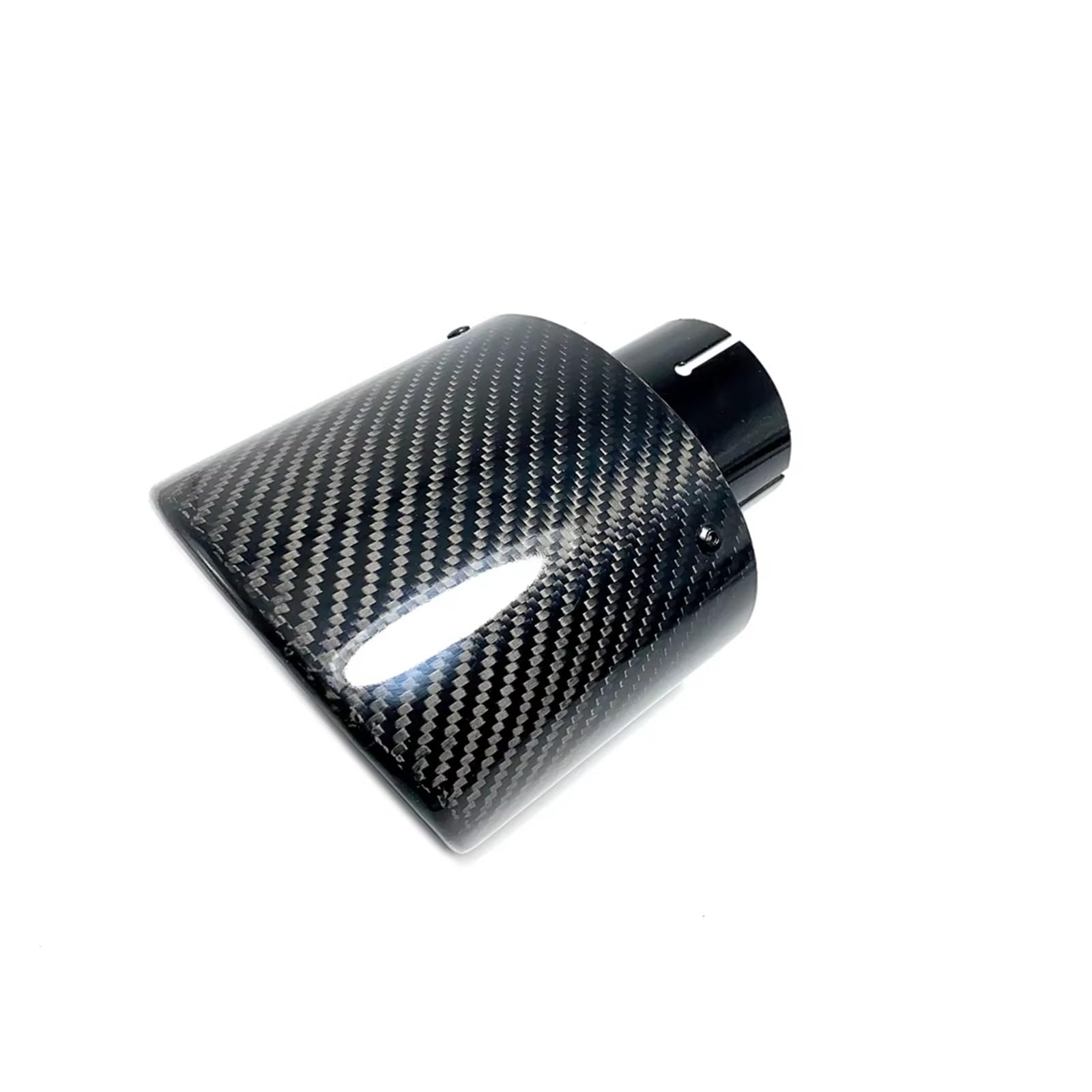 Auspuffblende Ovale, Abgeschrägte Carbon-Schwarz-Auspuffspitzen Glänzende Schalldämpfer-Auspuffspitze Für Universelle Carbon-Schalldämpferrohre Endrohr(ID 60mm-OD 130mm) von CQRBNE