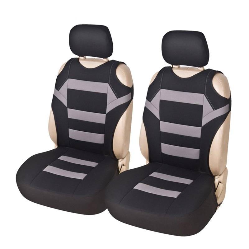 CQRBNE Autositzbezüge 2-teiliges Set Vorne Autositzbezug Universal Fit Car Care Coves Sitzschutz Für Autositze Polyestergewebe Auto-Schonbezüge(Gray) von CQRBNE