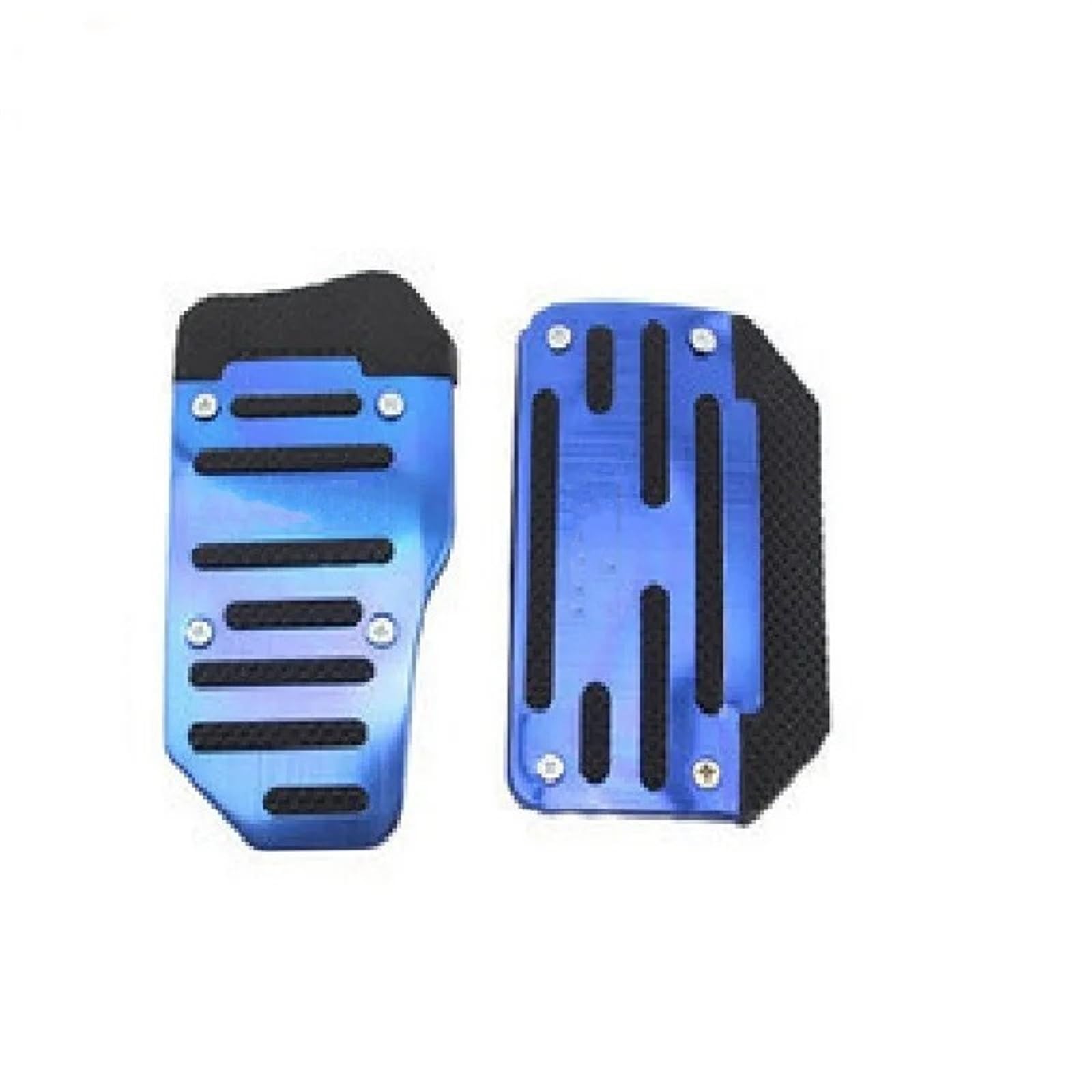 Edelstahl Pedale Kappen Universal Aluminium Automatikgetriebe Auto Pedalabdeckung Bremskraftstoff Gas Fußpolster Set Kit Pedale Rutschfeste Werkzeuge Auto-Pedale-Abdeckung(Automatic Blue) von CQRBNE