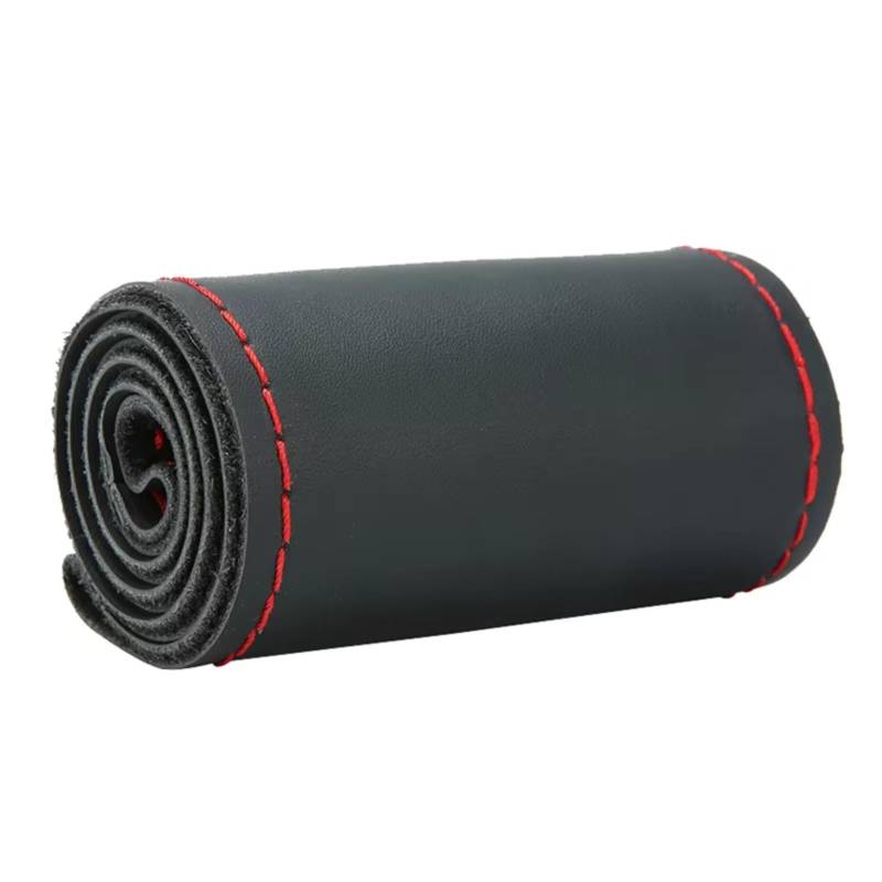 Lenkradhüllen DIY Extra Große Auto-Lenkrad-Geflechtabdeckung 42CM 45CM 47CM 50CM Mikrofaser-Leder Weiches Rutschfestes Auto-Innenzubehör Lenkradbezüge(47CM-Red Thread) von CQRBNE