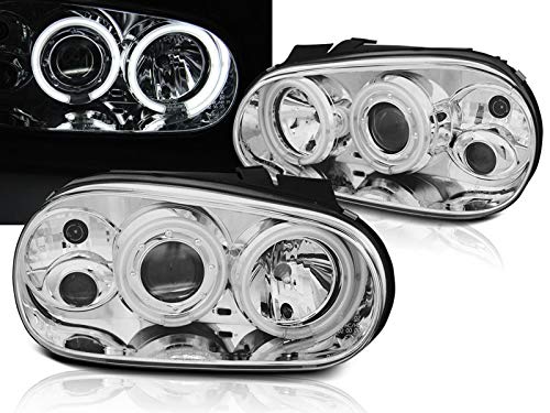 CCFL Angel Eyes Scheinwerfer Set in chrom für VW Golf 4 IV 09.1997-09.2003 von CR-Lights