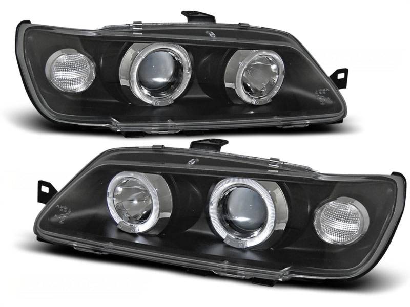 CR-Lights Angel Eyes LED Scheinwerfer Set in schwarz für Peugeot 306 02.1993-04.1997 von CR-Lights