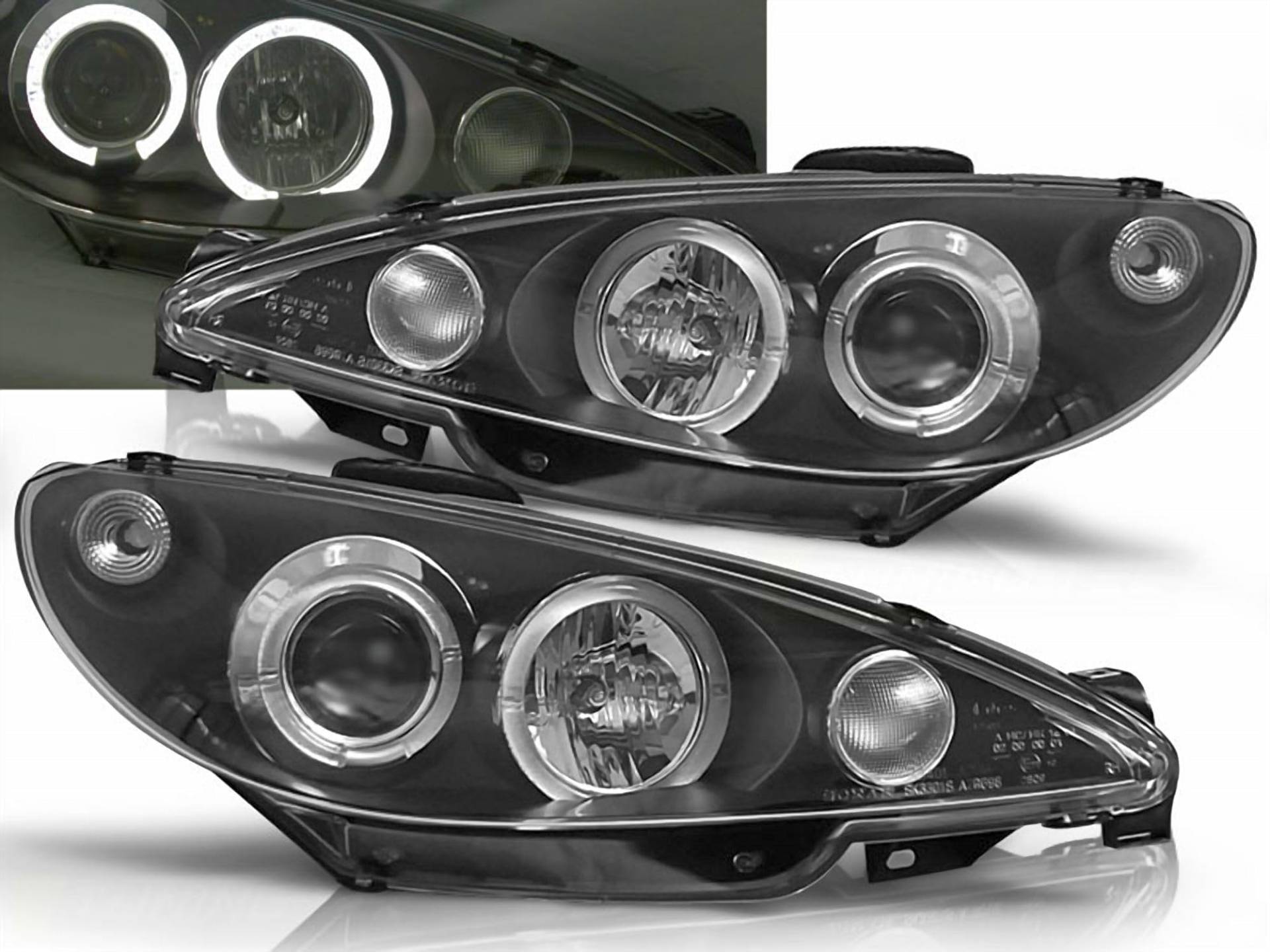 CR-Lights Angel Eyes Scheinwerfer Set für Peugeot 206 1998-2007 schwarz CR-Lights Angel Eyes Scheinwerfer Set für Peugeot 206 1998-2007 schwarz von CR-Lights