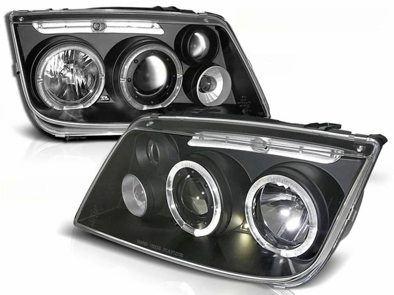 CR-Lights Angel Eyes Scheinwerfer für VW Bora 1J 09.1998-07.2005 NSW schwarz von CR-Lights