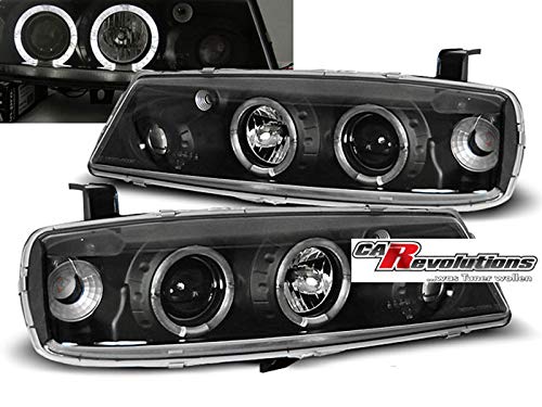 CR-Lights LED Angel Eyes Scheinwerfer Set in schwarz für Opel Calibra 08.1990-06.97 von CR-Lights