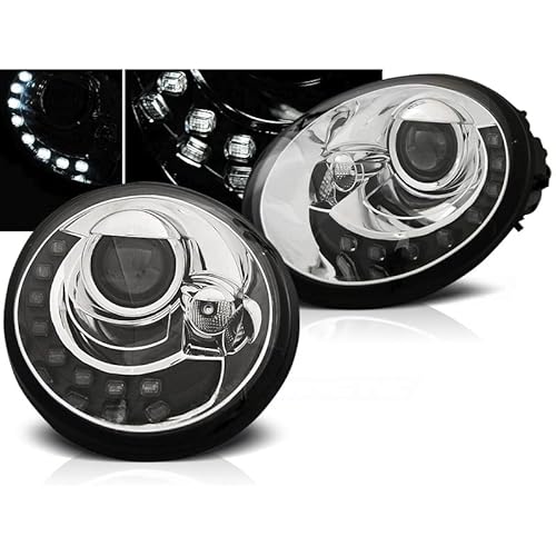 CR-Lights Für VW New Beetle 9C LED Scheinwerfer in chrom 1998-2005 von CR-Lights