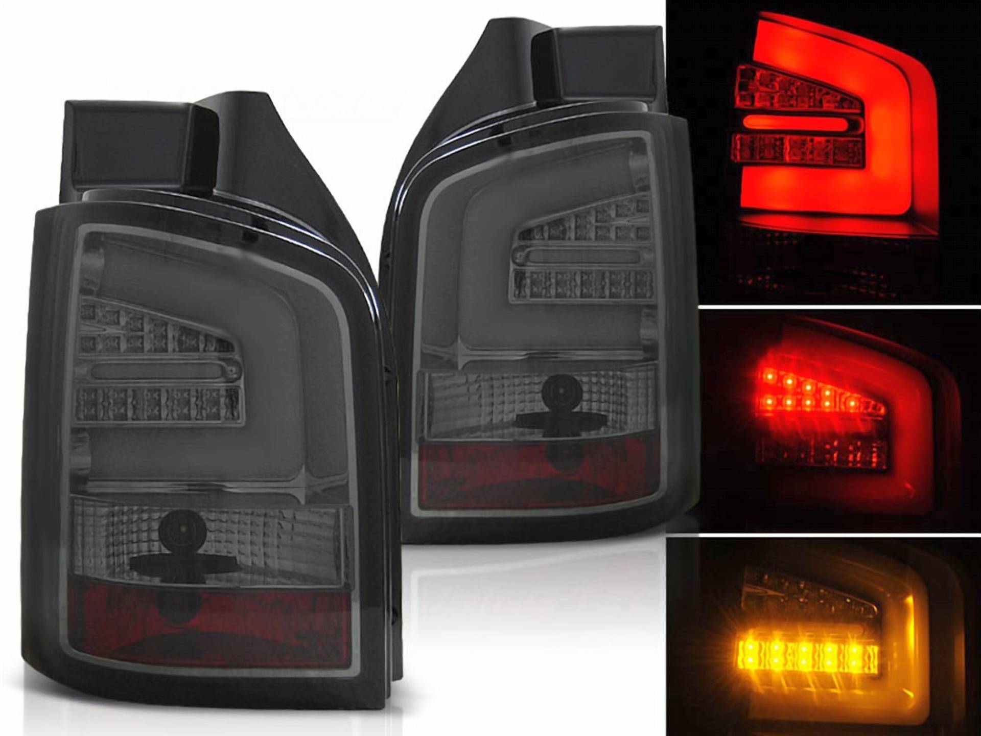 CR-Lights LED Rückleuchten in smoke rauchglas für VW T5 2003-12.2009 Heckklappe von CR-Lights
