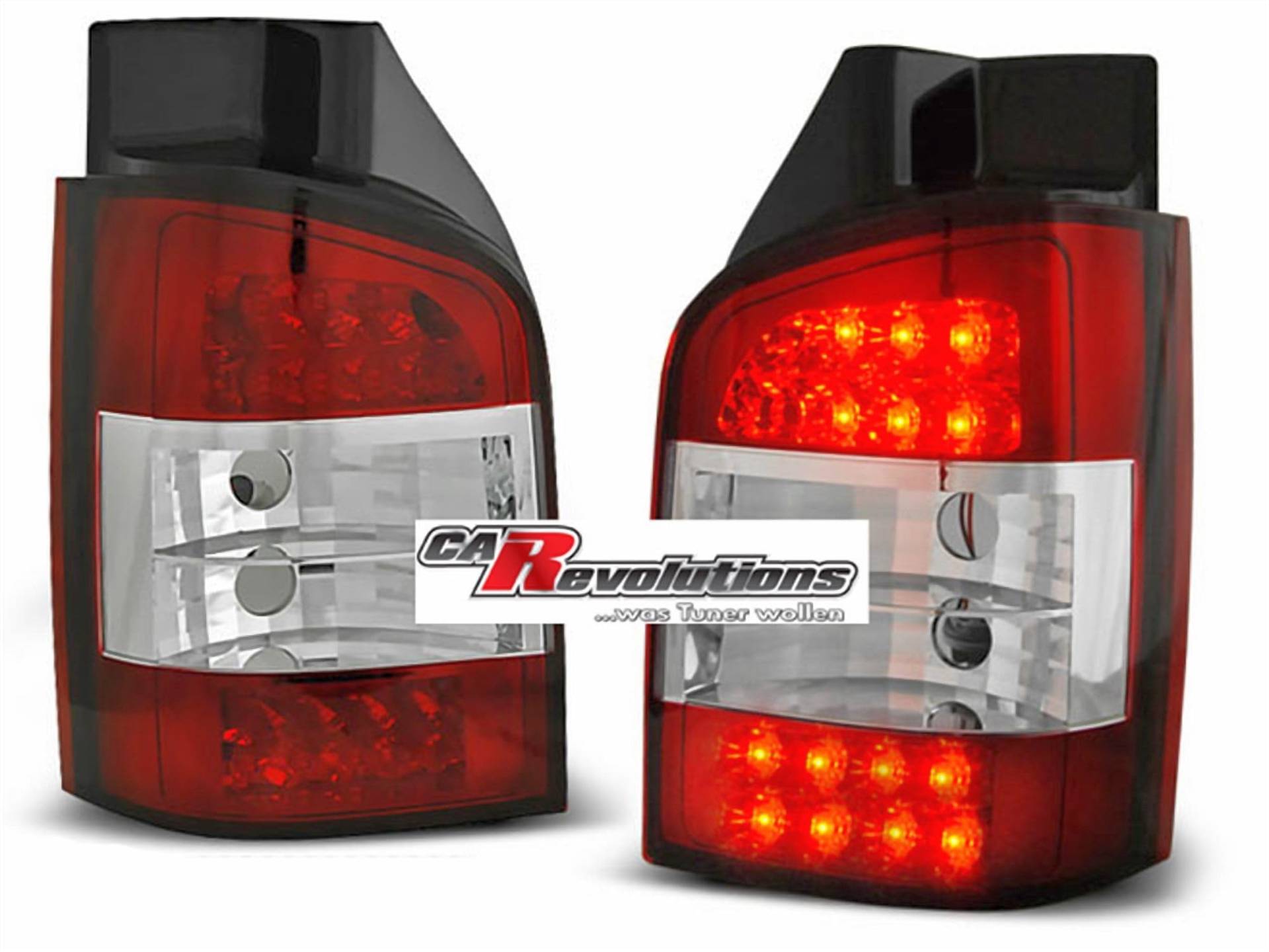 CR-Lights LED Rückleuchten rot chrom für VW T5 04.2003-2009 von CR-Lights