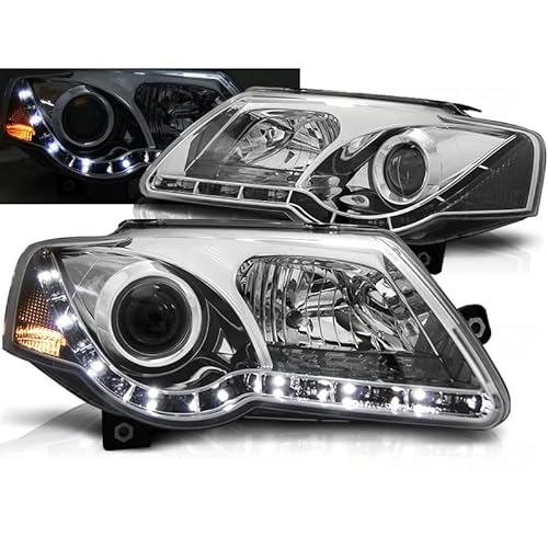 CR-Lights Led Scheinwerfer Set in chrom für VW Passat 3C 03.2005-2010 von CR-Lights