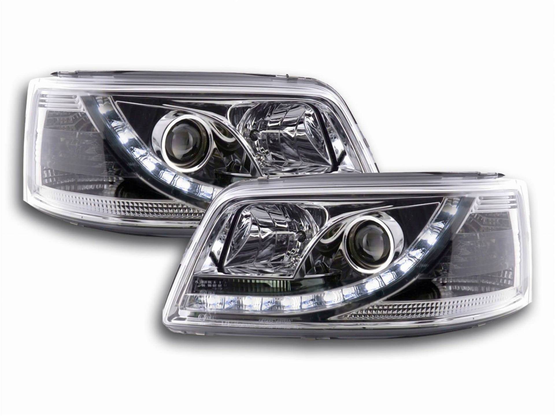 Tuning-Tec Led Scheinwerfer Set chrom für VW T5 Bus Transporter Multivan Setpreis 2003-2009 von Tuning-Tec