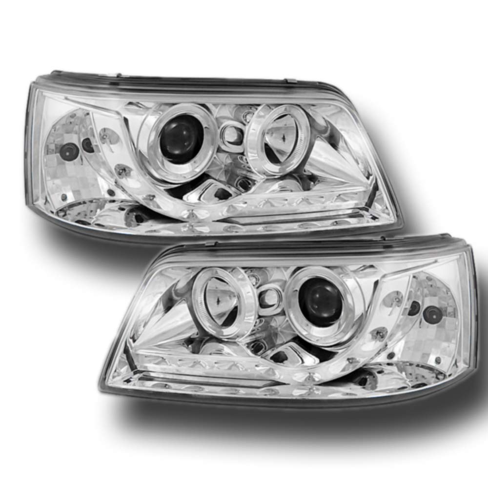 CR-Lights Led Scheinwerfer Set in chrom inkl. Stellmotor für VW T5 04.2003-08.2009 von CR-Lights