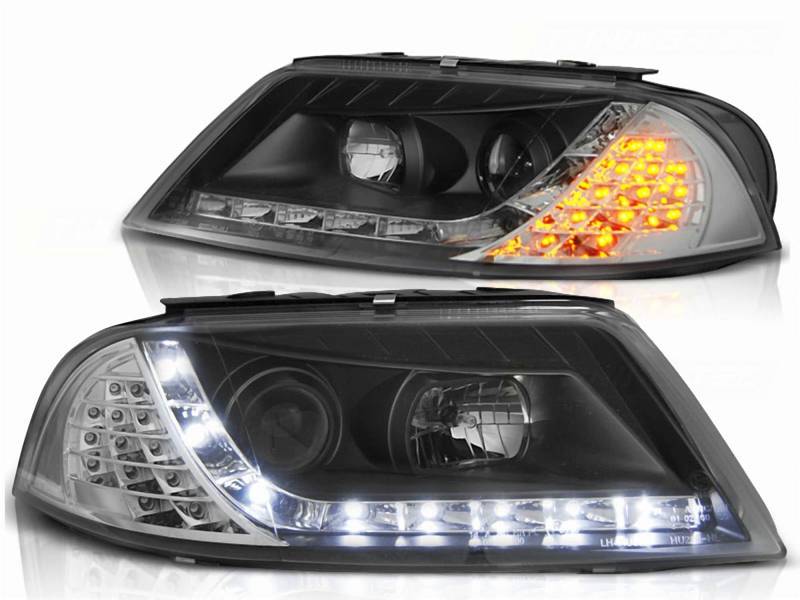 CR-Lights Led Scheinwerfer Set in schwarz für VW Passat 3BG B5 FL 09.2000-03.2005 von CR-Lights