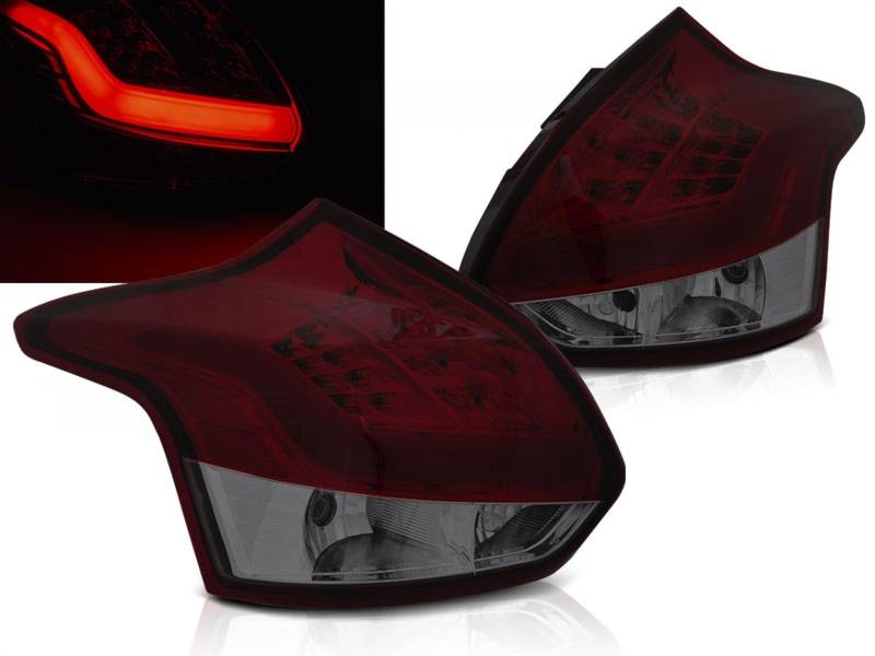 LED Lightbar Rückleuchten in rot matt für Ford Focus 3 2011-10.2014 von CR-Lights