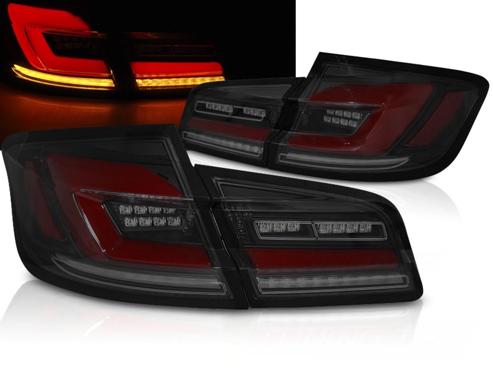 LED Rückleuchten Set für BMW 5er F10 2010-2016 Limousine Black Smoke von CR-Lights