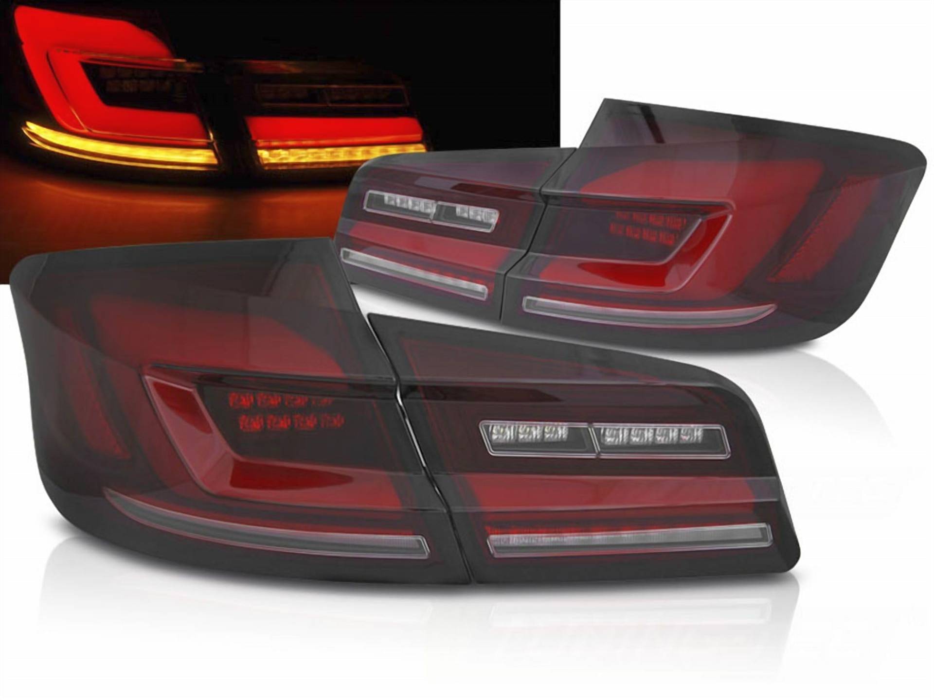 LED Rückleuchten Set für BMW 5er F10 2010-2016 Limousine Red Smoke von CR-Lights