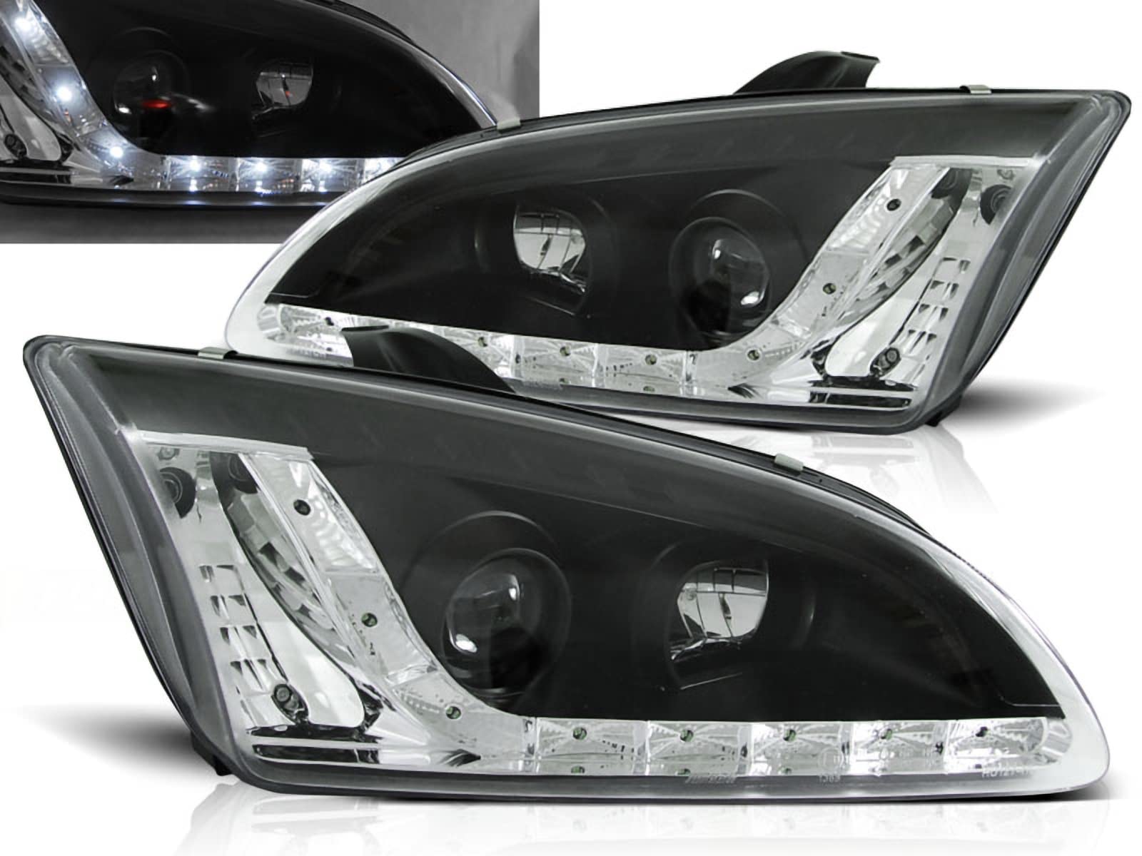 LED Scheinwerfer Set in schwarz für Ford Focus C307 09.2004-01.2008- von CR-Lights