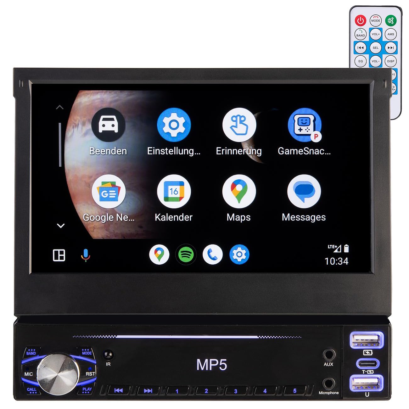 CREASONO Autoradios: 1-DIN-Autoradio mit Apple CarPlay, Android Auto, 17,8-cm-Display, MP5 (1 DIN Radio Carplay, 1DIN-Autoradio, Freisprecheinrichtung) von CREASONO