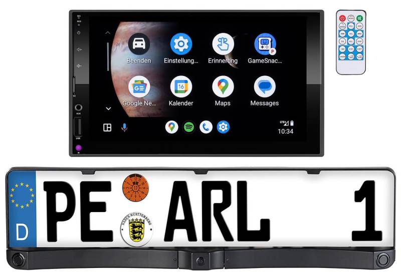 CREASONO Navi: 2-DIN-Autoradio mit Apple Carplay & Android Auto, Rückfahrkamera (Autoradio iPhone, MP5 Autoradio, Freisprecheinrichtung) von CREASONO