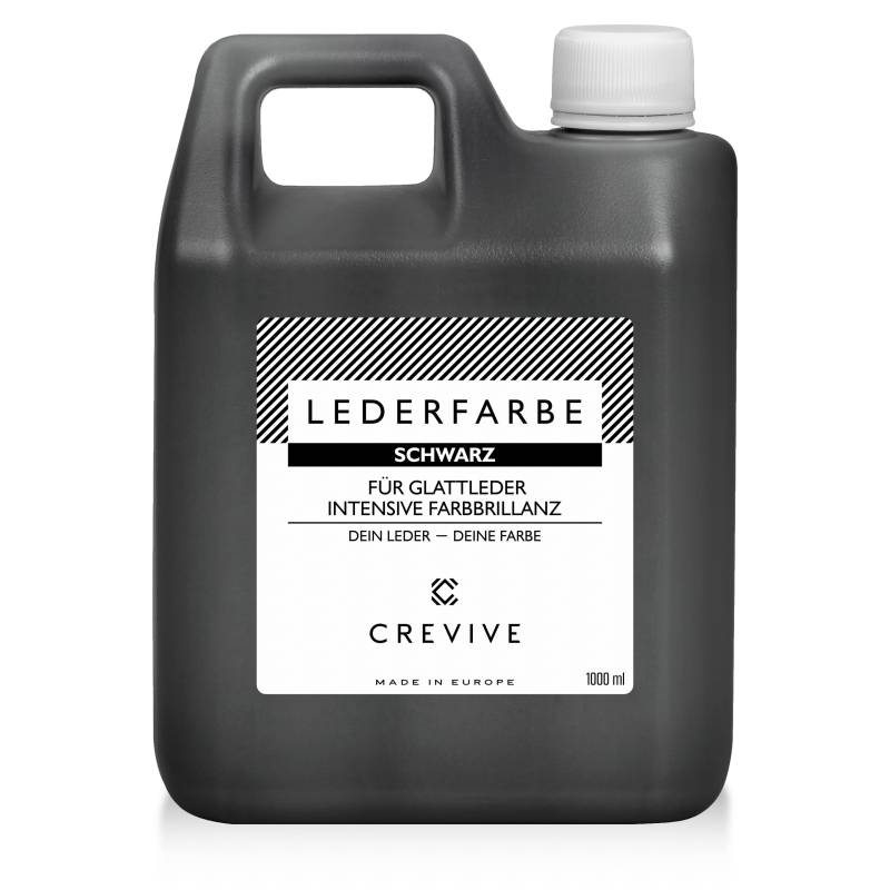 CREVIVE Lederfarbe 1000 ml – Farbe wählbar – für Echtleder und Kunstleder zum färben und umfärben von Leder – Schwarz von CREVIVE