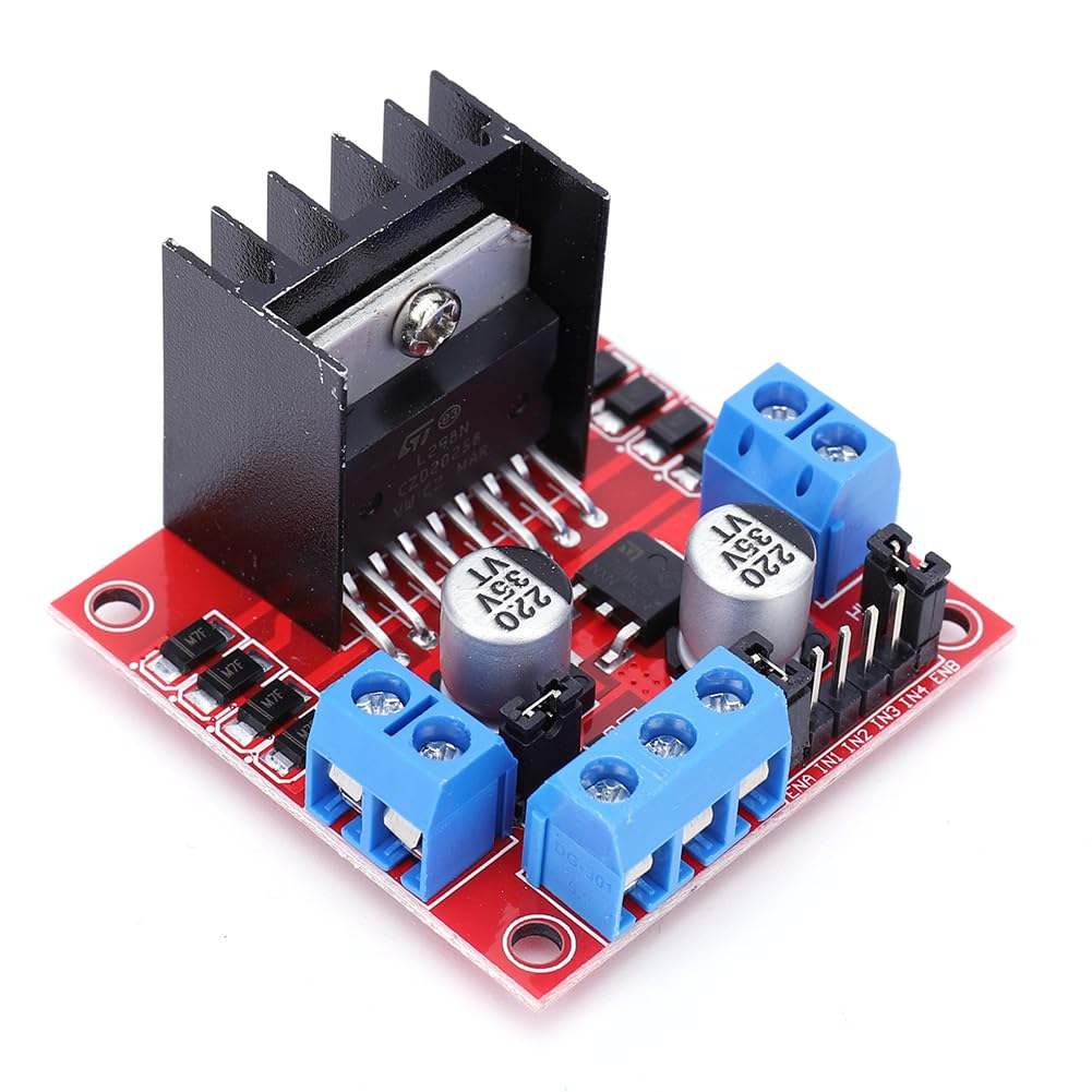CRGANGZY L298N Schrittmotor DC Intelligent Car Robot Hochleistungs-Schrittmotortreiber-Steuerplatine Dual H-Bridge for Smart Car Robot (Chip-Kondensatoren) von CRGANGZY