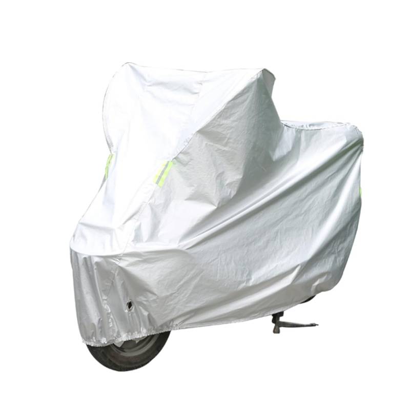 CRILSTYLEO Motorradabdeckung XL Wetterfeste Schutzplane Für Motorräder UV Schutz Staubdicht Schneeschutz Silbern Für Elektromotorräder Und Motorroller Universell Einsetzbar Robuste von CRILSTYLEO