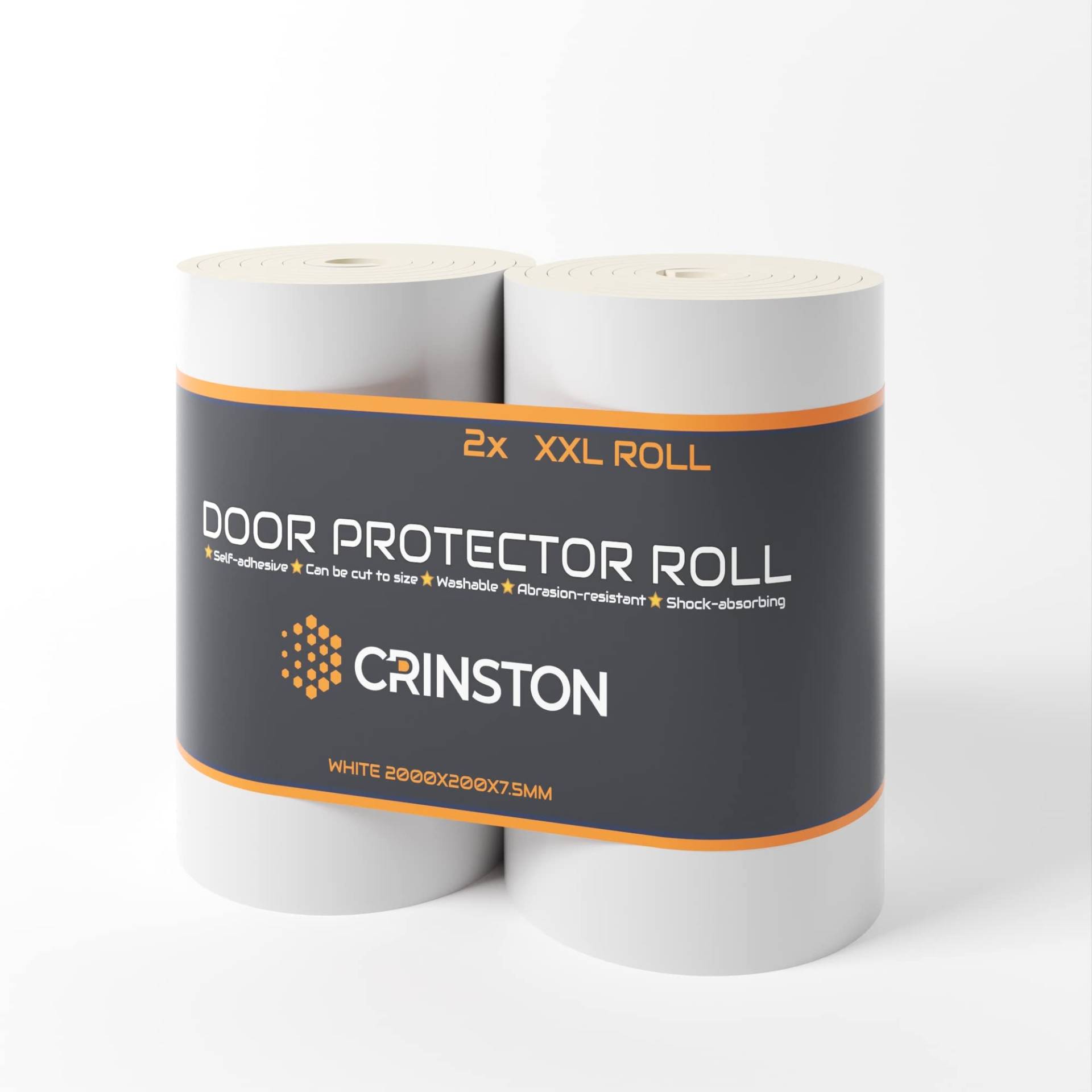CRINSTON® Garagen-Wandschutz (2er Pack je 2m Lang) Extra Stoßfest & Selbstklebend - Türkantenschutz Auto Weiß + Wasserabweisende Oberfläche. von CRINSTON