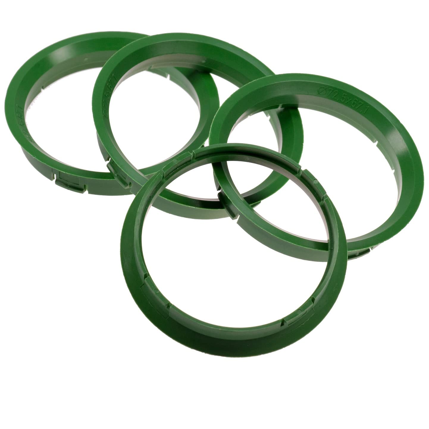 4X Zentrierringe 72,5 x 67,1 mm grün Felgen Ringe Made in Germany von RKC