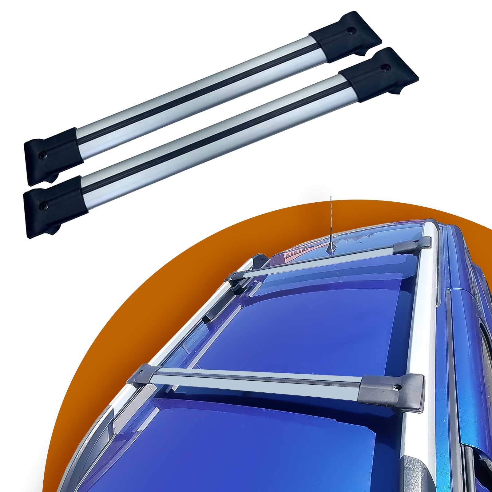 Cross Auto Accessories-Auto Dachträger Kompatibel Mit Skoda Roomster 2006-2015 Aluminium Querträgern İn 2 Pcs Grau von CROSS AUTO ACCESSORIES