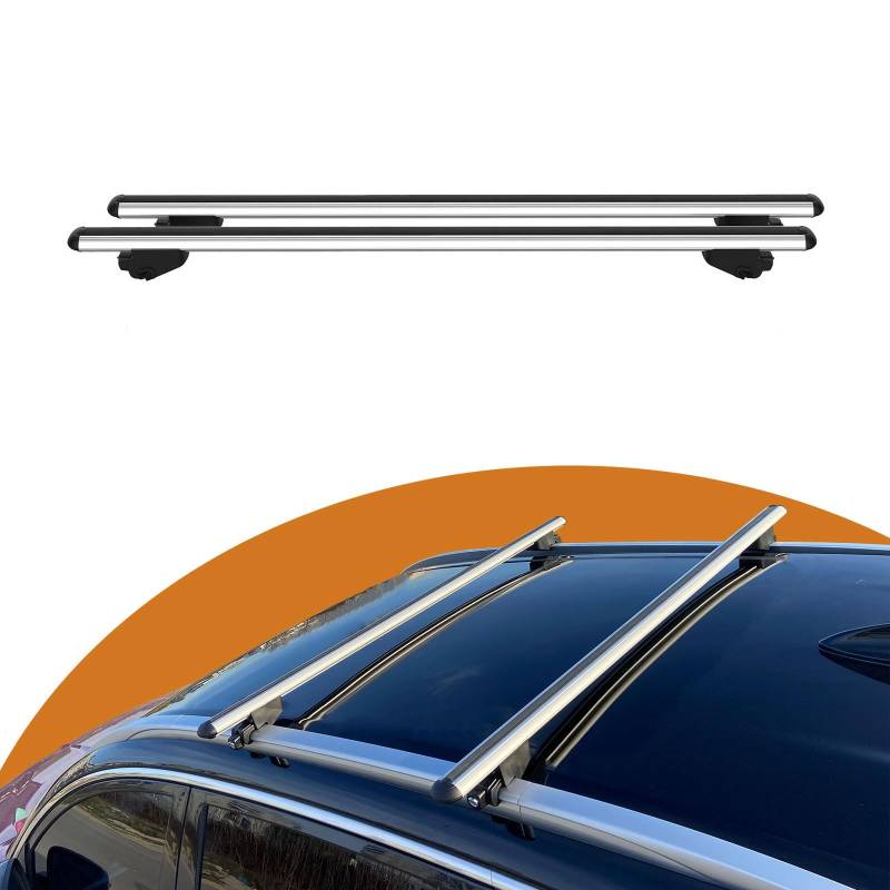 Cross Auto Accessories-Dachgepäckträger Kompatibel Mit Audi Q7 Mk2 2016-2023; Aluminium Abschließbare- Dachträger Für Autos Mit Bündigen Dachschienen, 2 Pcs Grau von CROSS AUTO ACCESSORIES
