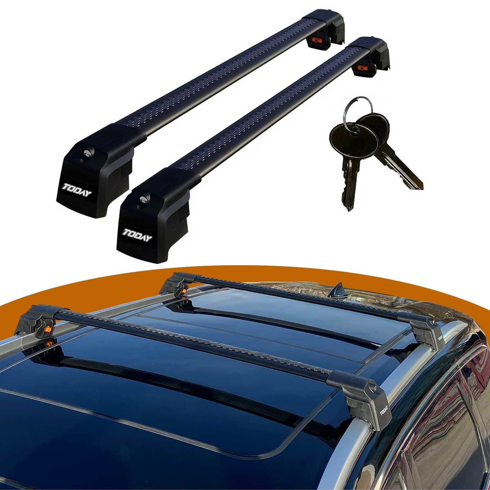 Cross Auto Accessories-Dachträger Aus Mit Bündigen Dachrelings Dachschienen Aluminium Für Seat Tarraco SUV 2018-2023; Abschließbare Querträger, Schienenhalterung 2 Stück Schwarz Cross Auto Accessories-Dachträger Aus Mit Bündigen Dachrelings Dachschienen Aluminium Für Seat Tarraco SUV 2018-2023; Abschließbare Querträger, Schienenhalterung 2 Stück Schwarz von CROSS AUTO ACCESSORIES