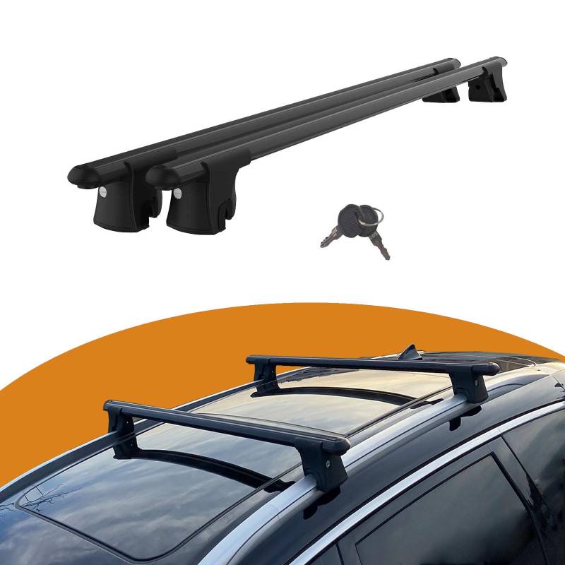 Cross Auto Accessories-Premium Dachträger Kompatibel Mit Hyundai Tucson Nx4 Mk4 2020-2023; Querträger, Abschließbarer Träger Für Geschlossen-Spülung Dachschienen, 2 Pcs Schwarz von CROSS AUTO ACCESSORIES