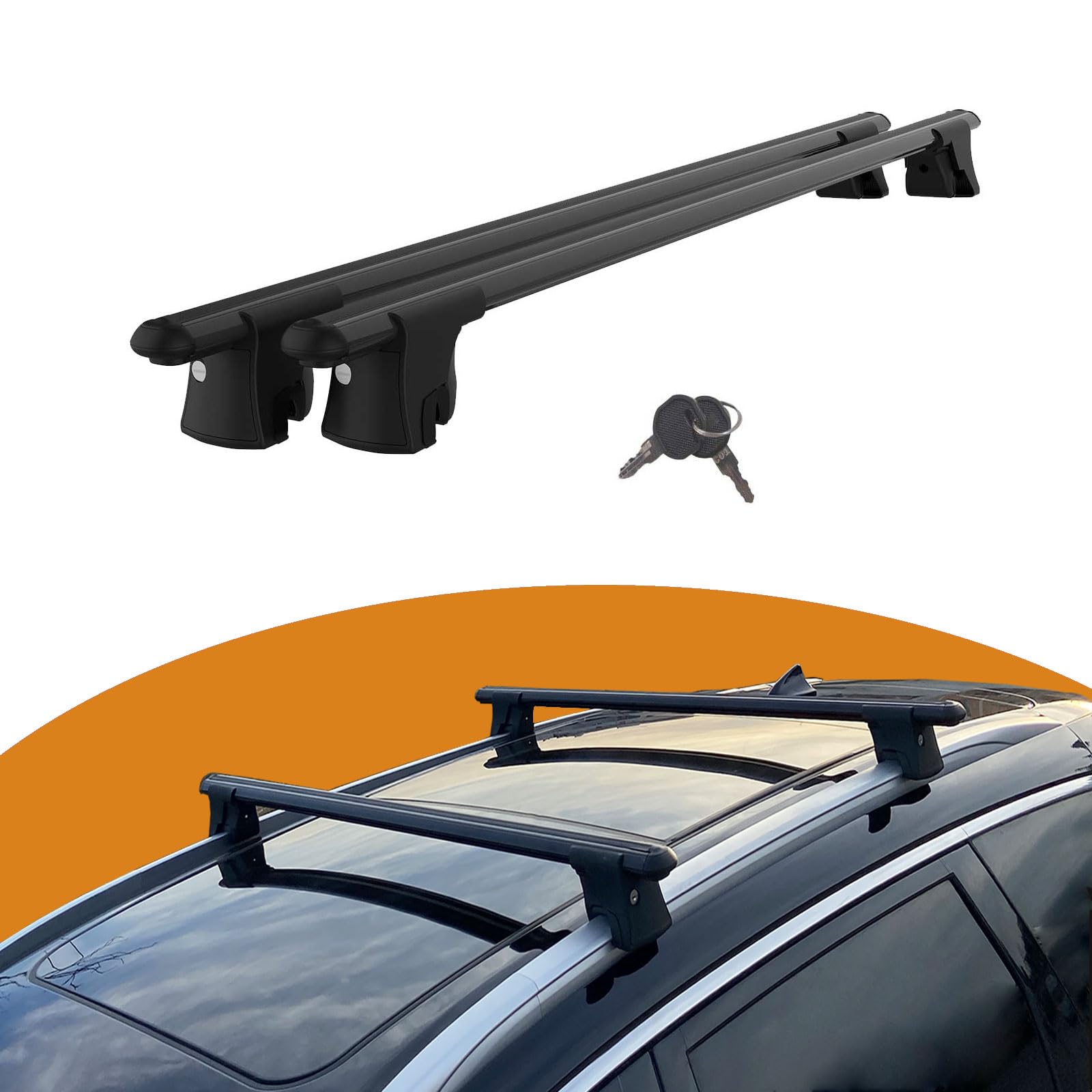 Cross Auto Accessories-Premium Dachträger Kompatibel Mit Kia Sorento Mq4 Mk4 2020 Und danach; Querträger, Abschließbarer Träger Für Geschlossen-Spülung Dachschienen, 2 Pcs Schwarz Cross Auto Accessories-Premium Dachträger Kompatibel Mit Kia Sorento Mq4 Mk4 2020 Und danach; Querträger, Abschließbarer Träger Für Geschlossen-Spülung Dachschienen, 2 Pcs Schwarz von CROSS AUTO ACCESSORIES