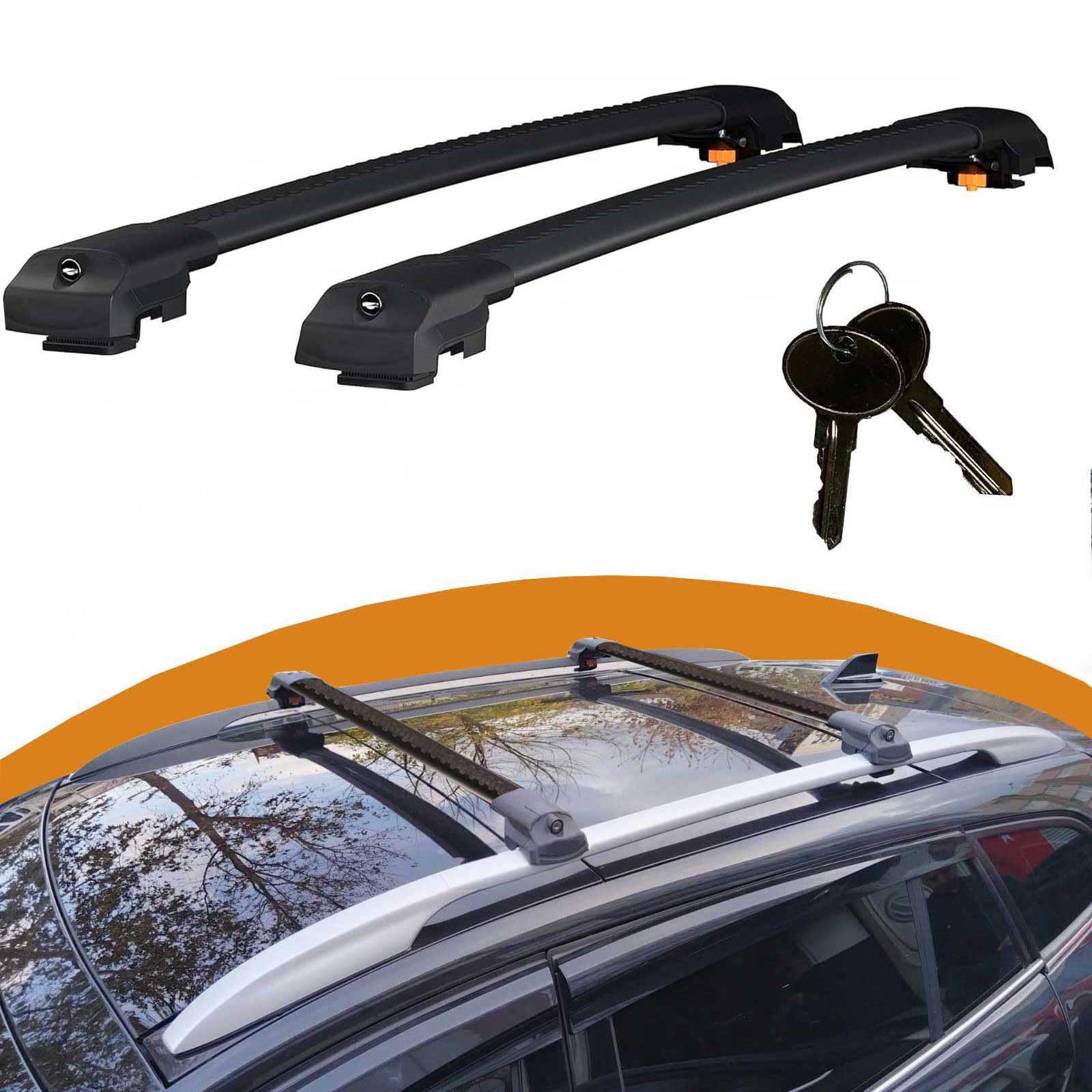 Cross Auto Accessories-Querträger Kompatibel Mit Vw Sharan 2 2010-2022; Dachträger Für Autos Mit Dachreling, Abschließbar Aluminium Schienen Träger, 2 Pcs Schwarz Cross Auto Accessories-Querträger Kompatibel Mit Vw Sharan 2 2010-2022; Dachträger Für Autos Mit Dachreling, Abschließbar Aluminium Schienen Träger, 2 Pcs Schwarz von CROSS AUTO ACCESSORIES