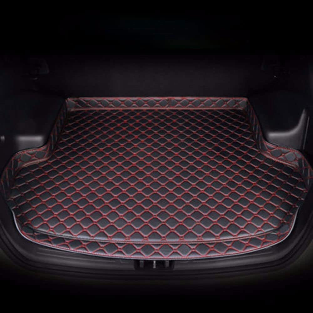 Auto Kofferraummatte für KIA Stinger 2018-, Schützt vor Schmutz rutschfest Kratzfestem Leder Kofferraummatten Kofferraumschutz Schutzmatten, Autozubehör,C BlackRed von CRTTRS