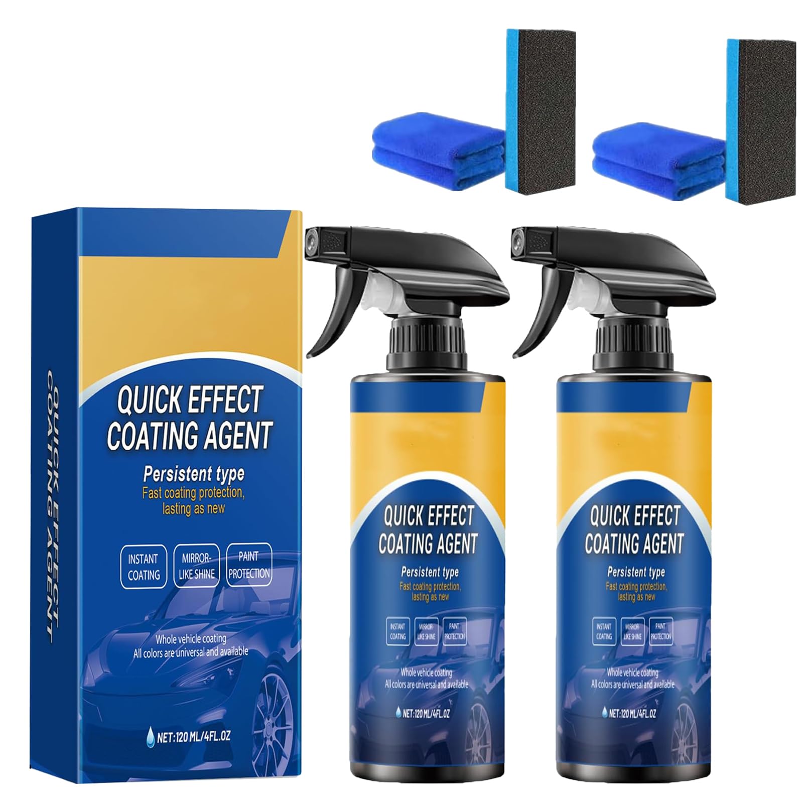 CRTZHA Sopami Spray Auto, Sopami Quick Effect Coating Agent, Advanced Car Quick-Acting Coating AgentSpray, Multi-Functional Car CoatingSpray, Waterless Wash, Easy to Use (2PCS) von CRTZHA