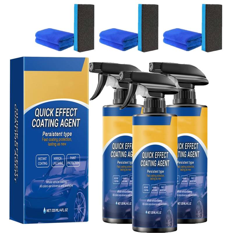 CRTZHA Sopami Spray Auto, Sopami Quick Effect Coating Agent, Advanced Car Quick-Acting Coating AgentSpray, Multi-Functional Car CoatingSpray, Waterless Wash, Easy to Use (3PCS) von CRTZHA