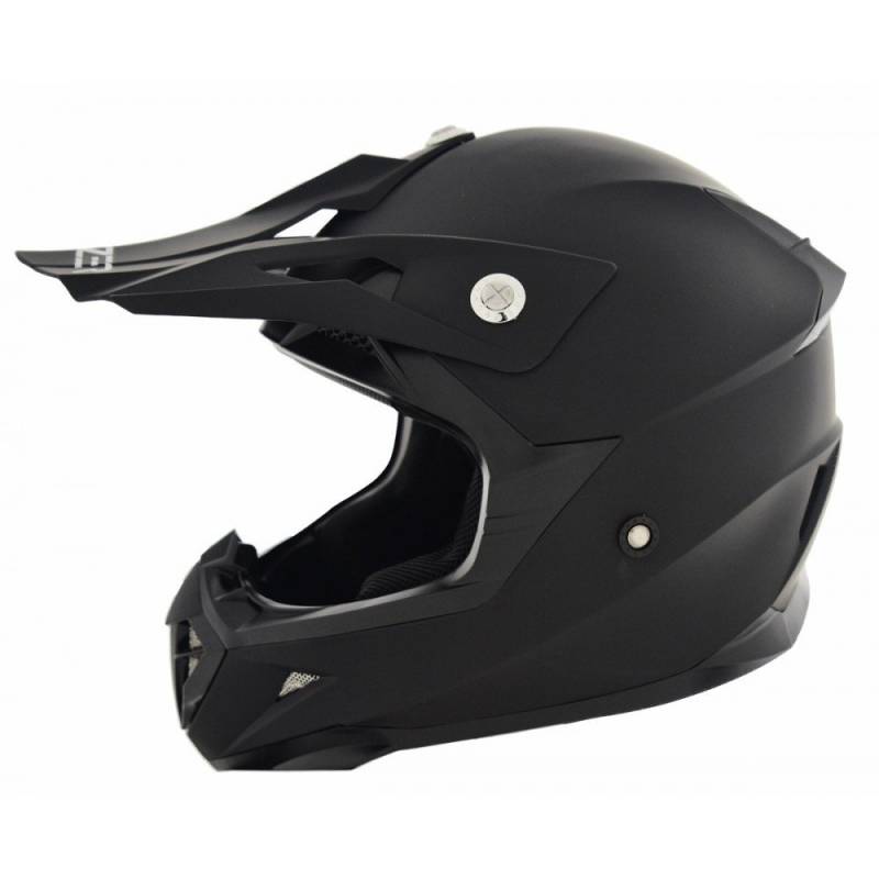 CRUIZER Helm CROSS zugelassen von Farbe schwarz mit Sonnenblende und Belüftungsöffnungen hinten und vorne, innen abnehmbar und waschbar M Schwarz von CRUIZER