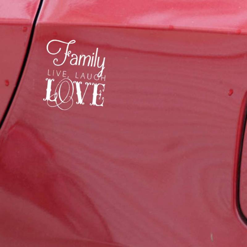 CSCH Auto-Aufkleber 13.2CM*15CM Family LIVE Laugh Love Vinyl Graphic Decal Car Sticker Silve von CSCH