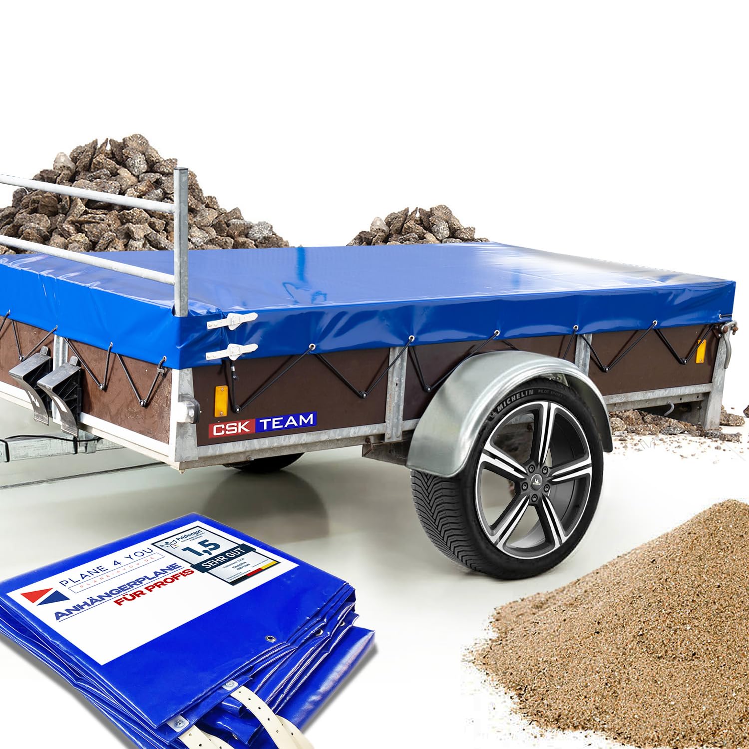 Plane - Abdeckplane für Verschiedene Anhänger mit H-Gestell mit und Ohne Rehling cm Wasserfeste Anhängerplane mit viel Zubehör - Premium Anhänger Abdeckung - 680 gr/m² bis 250 x 180 x 15 Plane - Abdeckplane für Verschiedene Anhänger mit H-Gestell mit und Ohne Rehling cm Wasserfeste Anhängerplane mit viel Zubehör - Premium Anhänger Abdeckung - 680 gr/m² bis 250 x 180 x 15 von CSK-Team